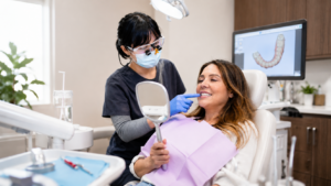 patient seeing results after treatment for drinks that damage tooth enamel at Complete Dental Works